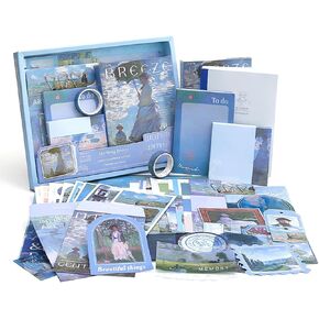348pcs Scrapbook Kit, Scrapbooking Supplies kit with Aesthetic Scrapbook Paper, Washi Stickers, Washi Tape, A6 Notebook Art Journaling Kit for Bullet Junk Journal Planners DIY for Adults Teens Girls