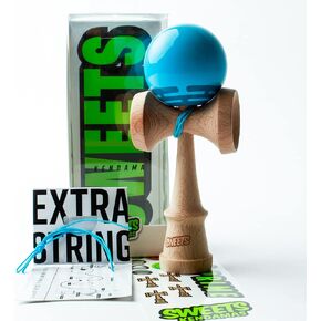 Sweets Kendamas Radar Prime Kendama - Sticky Paint, Perfect for Beginners, Extra String Accessory Gift Bundle (Red)