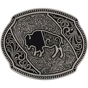 Montana Silversmiths Buffalo Roam Attitude Buckle - A987S, Metallic