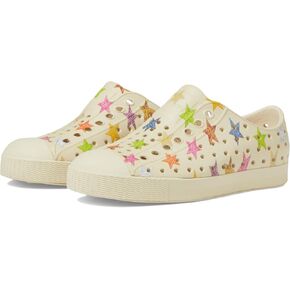 Native Shoes Jefferson Sugarlite Print (Little Kid) Sneaker, Bone White/Bone White/Multi Star, 3 US Unisex