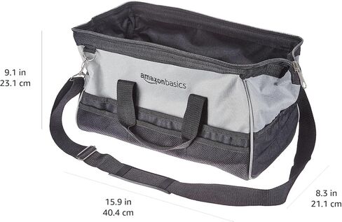 Amazon Basics Durable Wear-Resistant Base, Tool Small Standard Bag with Strap, 12 Inch, Black & Gray in Saudi Arabia