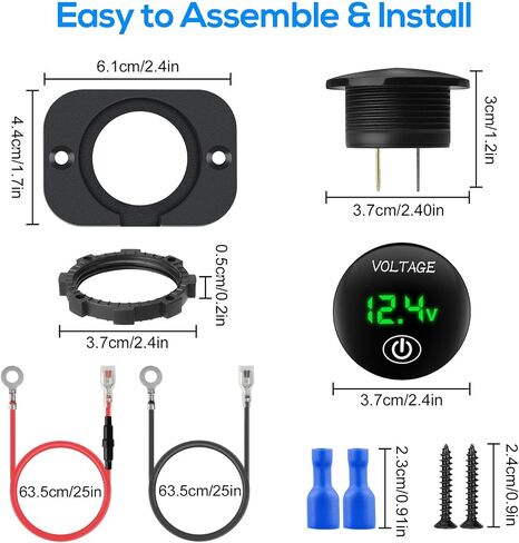Linkstyle 2 Pack LED Digital Voltmeter with Touch Switch, 12V Voltmeter Voltmeter Panel Voltage Monitor for Boat Marine Car in Saudi Arabia