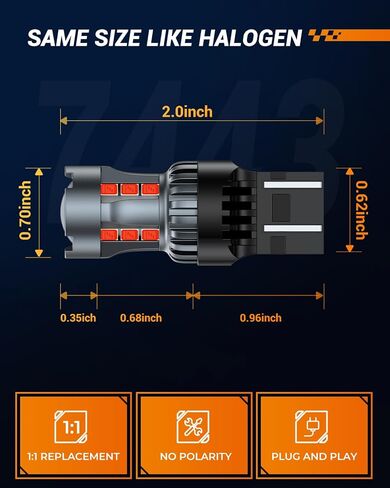 SEALIGHT 7443 7440 LED Bulb White Reverse Light, 7441 7444 T20 W21W LED Light Bulb with Projector Replacement for Backup Light,Tail Light,Brake Parking, Pack of 2 in Saudi Arabia