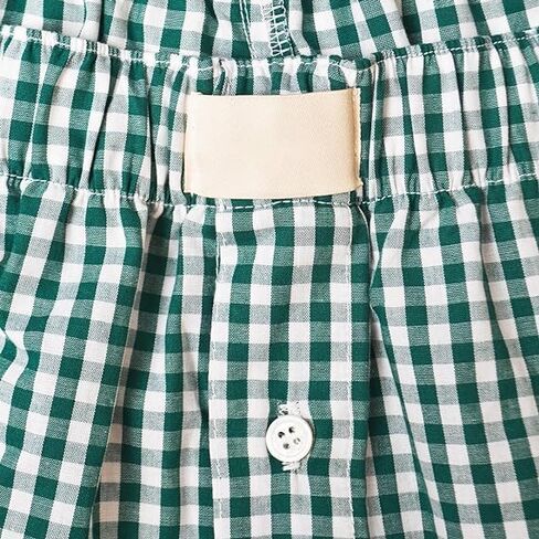Women's Lounge Shorts Cute Soft Elastic Low Waist Plaid Print Button Front Pajama Bottoms Boxer Shorts Sleepwear in Saudi Arabia