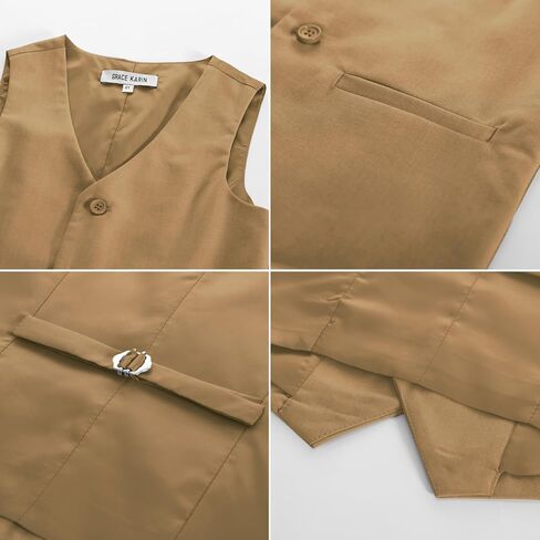 GRACE KARIN Boys 3 Button Formal Suit Vest with Tie in Saudi Arabia