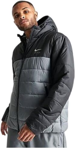 Nike Men's Air Therma-FIT Synthetic-Fill Jacket, Grey/Cool Grey, Size XL, 100% Polyester in Saudi Arabia