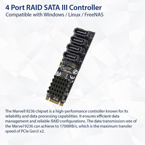 IO CREST 2 Ports SATA III 6gb/s to M.2 NGFF A Key + E Key A+E Key 22x30 2230 mm JMicron JMB582 in Saudi Arabia