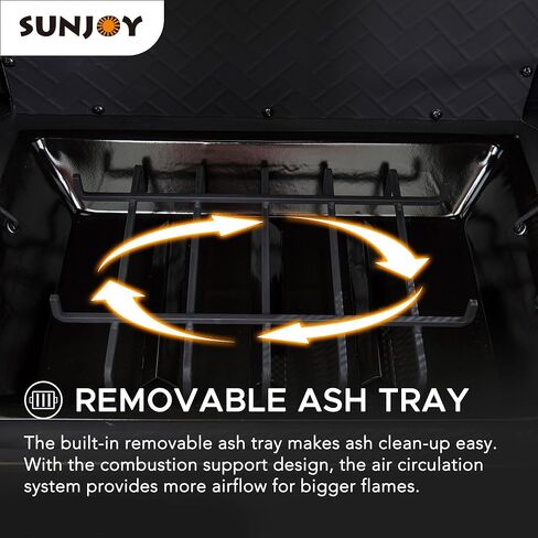 Sunjoy Outdoor Fireplace, Heirloom Patio Wood Burning Steel Fireplace with Chimney, Spark Screen, Fire Poker, and Removable Grate, Black in Kuwait