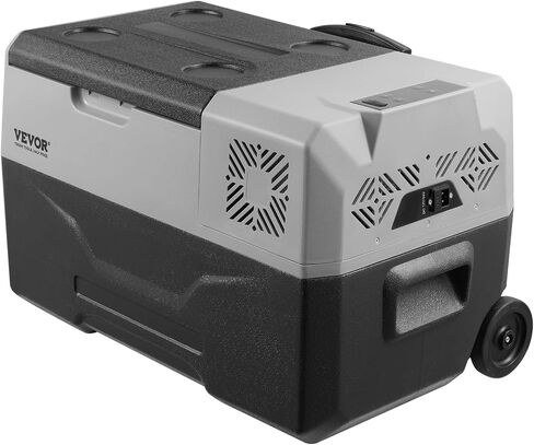VEVOR Car Refrigerator, 12 Volt Car Refrigerator Fridge, 30 L Single Zone Portable Freezer with Wheels and Handle, -4℉-68℉, 12/24V DC and 100-240V AC Compressor Cooler for Outdoor, Camping in Saudi Arabia