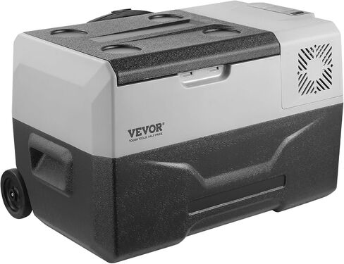 VEVOR Car Refrigerator, 12 Volt Car Refrigerator Fridge, 30 L Single Zone Portable Freezer with Wheels and Handle, -4℉-68℉, 12/24V DC and 100-240V AC Compressor Cooler for Outdoor, Camping in Saudi Arabia
