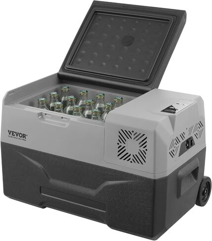 VEVOR Car Refrigerator, 12 Volt Car Refrigerator Fridge, 30 L Single Zone Portable Freezer with Wheels and Handle, -4℉-68℉, 12/24V DC and 100-240V AC Compressor Cooler for Outdoor, Camping in Saudi Arabia
