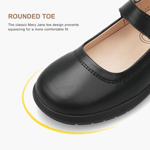 أحذية Stelle للفتيات المدرسية باللون الأسود من Mary Jane Flats، أحذية رسمية للأطفال الصغار والكبار in Kuwait