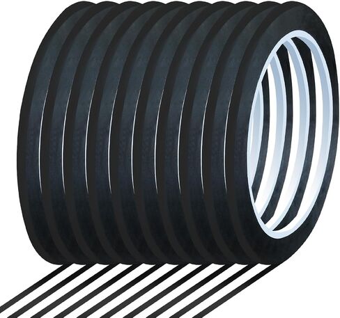 10 Rolls 1/8" Whiteboard Tape Line 3mm Thin Dry Erase Board Tape Lines Pinstripe Tape, Thin White Board Tape for Graphic Chart Art Tape Grid Marking, 216ft Per Roll in Kuwait