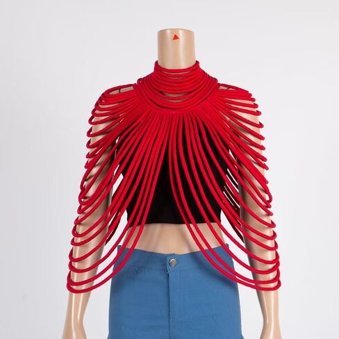 Handmade Ankara Kente Necklace Women Long Multi Strand African Cotton Rope Shoulder Necklaces Body Jewelry in Saudi Arabia