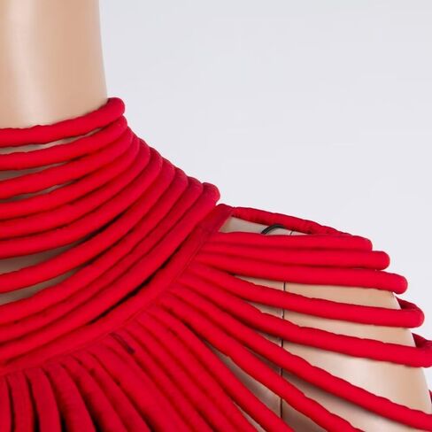 Handmade Ankara Kente Necklace Women Long Multi Strand African Cotton Rope Shoulder Necklaces Body Jewelry in Saudi Arabia