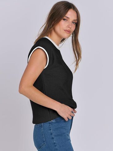 ANRABESS Womens Summer Cap Sleeve Sweater Crewneck sleeveless Knit Tops Casual Fit Vest 2024 Trendy Tank Top Shirts in Saudi Arabia