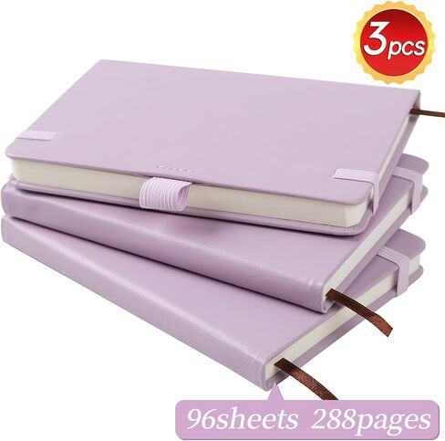 3Pack Pocket Notebook Small Notebook Journal Notebook 4 inches x 5.7 inches 200 Pages Leather Cover With Pen Holder Page Marker Ribbons (Black*3) in Saudi Arabia