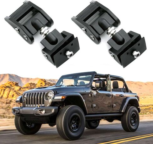 Fit for Jeep Wrangler Hood Latches - Adjustable Hood Lock Catches Kit Compatible with Jeep Wrangler JK JL 2007-2023 and Jeep Gladiator JT 2020-2024, Secure and Stylish Hood Latch (Black) in Kuwait