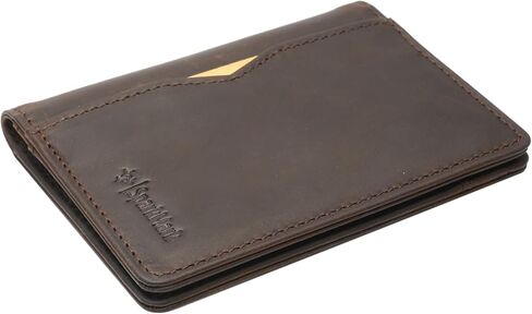 SparkMark Slim Credit Card Holder Wallet for Men & Women - RFID Blocking Minimalist Mens Wallets - Thin Bifold Leather Front Pocket Card Case with Gift Box in Kuwait