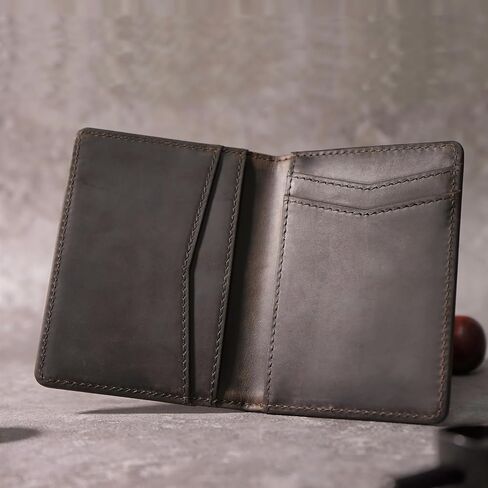 SparkMark Slim Credit Card Holder Wallet for Men & Women - RFID Blocking Minimalist Mens Wallets - Thin Bifold Leather Front Pocket Card Case with Gift Box in Kuwait