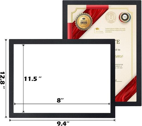 6 Packs Magnetic Poster Frame - Black A4 Magnetic Sheets with Adhesive Backing, Poster Picture Photo, Kids Children Artwork Frame,Certificate Frame for Refrigerator Glass Door Cubicle, 8 x11.5 inches in Saudi Arabia