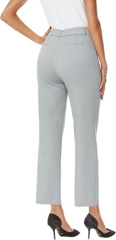 Women's Straight Leg Dress Work Ankle Pants Business Office Casual Slacks with Pockets in Saudi Arabia