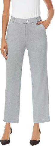 Women's Straight Leg Dress Work Ankle Pants Business Office Casual Slacks with Pockets in Saudi Arabia