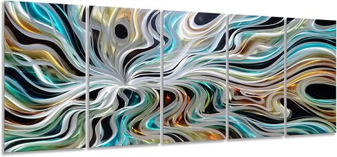 Yihui Arts Abstrct Colorful Metal Wall Art Handcrafted Sculpture Decor 3D Aluminum Art for Modern and Contemporary Home Living Room Bedroom Decor in Saudi Arabia