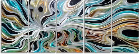 Yihui Arts Abstrct Colorful Metal Wall Art Handcrafted Sculpture Decor 3D Aluminum Art for Modern and Contemporary Home Living Room Bedroom Decor in Saudi Arabia