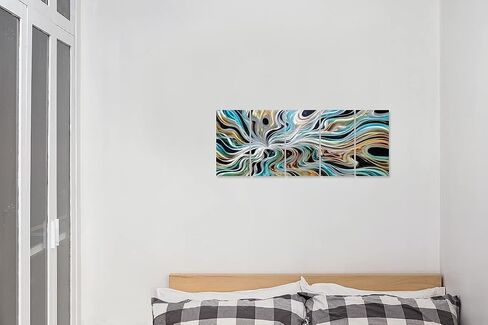 Yihui Arts Abstrct Colorful Metal Wall Art Handcrafted Sculpture Decor 3D Aluminum Art for Modern and Contemporary Home Living Room Bedroom Decor in Saudi Arabia