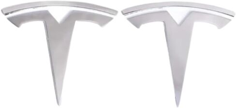 Model 3 Badge Emblem - Front Hood and Rear Trunk Replacement Logo for Tesla Model 3-3D Metal Emblem Set (2 Pieces, Chrome) in Saudi Arabia