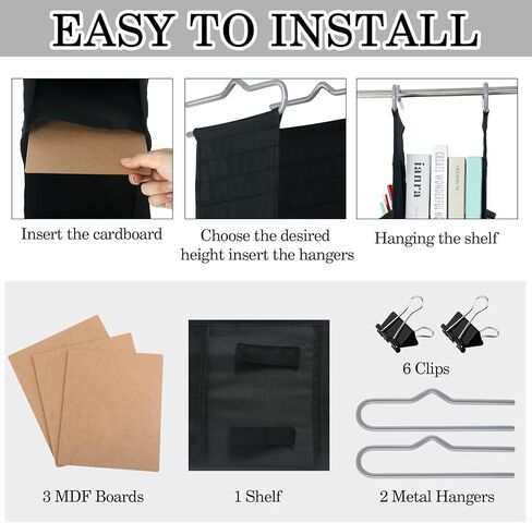 5 قطع 3 أرفف معلقة منظم خزانة قابل للتعديل رف خزانة المدرسة مع حامل قلم مغناطيسي مرآة مغناطيسية ملحقات خزانة السبورة البيضاء للمكتب والمنزل in Kuwait