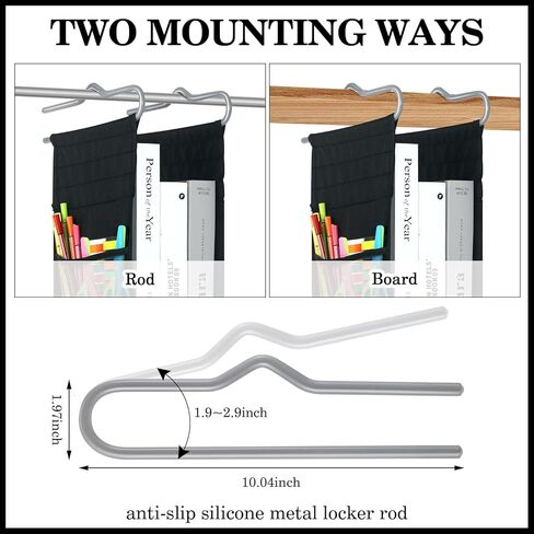 5 قطع 3 أرفف معلقة منظم خزانة قابل للتعديل رف خزانة المدرسة مع حامل قلم مغناطيسي مرآة مغناطيسية ملحقات خزانة السبورة البيضاء للمكتب والمنزل in Kuwait