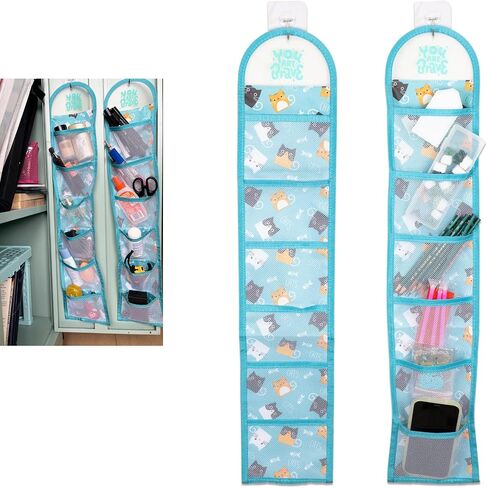 Hanging Locker Organizer for Narrow Locker, 2 Pcs Multipurpose Hanging Storage Organization for Wood Locker, Closet Over The Door Hanging Storage, Perfect for Travel, Office, and School, Blue in Saudi Arabia