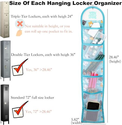 Hanging Locker Organizer for Narrow Locker, 2 Pcs Multipurpose Hanging Storage Organization for Wood Locker, Closet Over The Door Hanging Storage, Perfect for Travel, Office, and School, Blue in Saudi Arabia