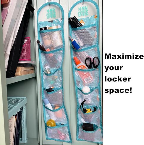 Hanging Locker Organizer for Narrow Locker, 2 Pcs Multipurpose Hanging Storage Organization for Wood Locker, Closet Over The Door Hanging Storage, Perfect for Travel, Office, and School, Blue in Saudi Arabia