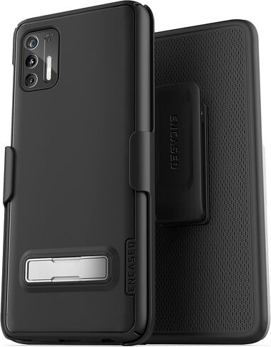 Encased Moto G Power 2021 Belt Case with Metal Kickstand (Slimline Series) Ultra Thin Cover with Holster Clip (for Motorola G Power 2021 ONLY) in Kuwait