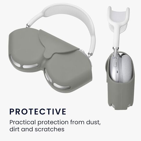 غطاء سيليكون kwmobile متوافق مع حامل حافظة Apple Airpods Max لسماعات الرأس فوق الأذن - وردي مترب in Kuwait