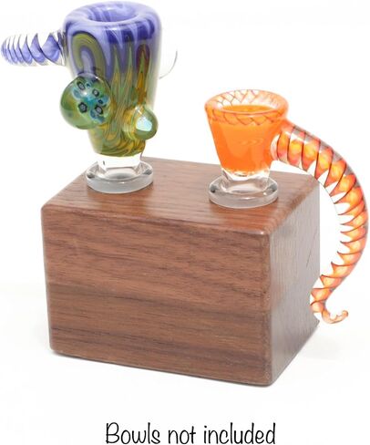 Premium 2 Slide Holder - Handmade Bowl Display Stand - 18mm 14mm 10mm… (18mm, Walnut) in Saudi Arabia