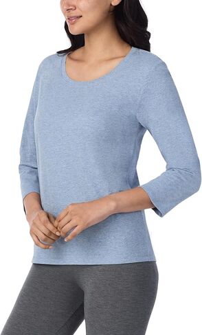 Nautica Womens 3/4 Sleeve Sleep Shirt - Lightweight Breathable Pajama Top - Cotton Knit Jersey Crewneck Sleepwear Loungewear in Saudi Arabia