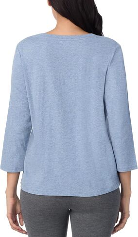 Nautica Womens 3/4 Sleeve Sleep Shirt - Lightweight Breathable Pajama Top - Cotton Knit Jersey Crewneck Sleepwear Loungewear in Saudi Arabia
