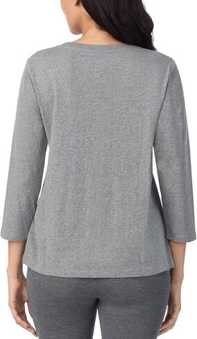 Nautica Womens 3/4 Sleeve Sleep Shirt - Lightweight Breathable Pajama Top - Cotton Knit Jersey Crewneck Sleepwear Loungewear in Saudi Arabia