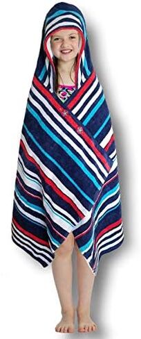 كي ويست بالمز - منشفة شاطئ بغطاء للرأس للأطفال وملابس سباحة بأزرار in Kuwait