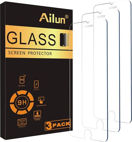 Ailun Privacy Screen Protector for iPhone SE 2020 2nd/2022 3rd Generation, iPhone 8 7 6 6s 3Pack Anti Spy Private Tempered Glass [Black] in Saudi Arabia
