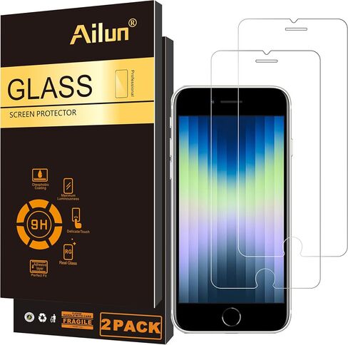 Ailun Privacy Screen Protector for iPhone SE 2020 2nd/2022 3rd Generation, iPhone 8 7 6 6s 3Pack Anti Spy Private Tempered Glass [Black] in Saudi Arabia