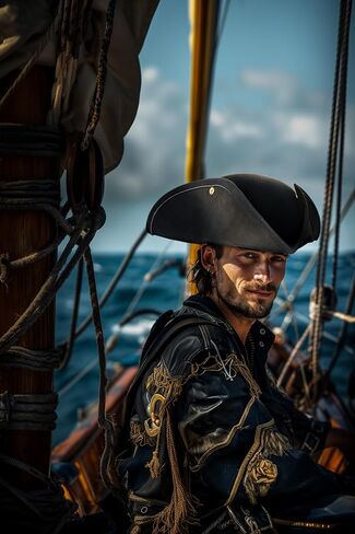 قبعة قرصان أصلية، قابلة للتعديل، نمط ثلاثي القرن، لإكسسوارات أزياء الهالوين الاستعمارية للبالغين (أسود) in Kuwait