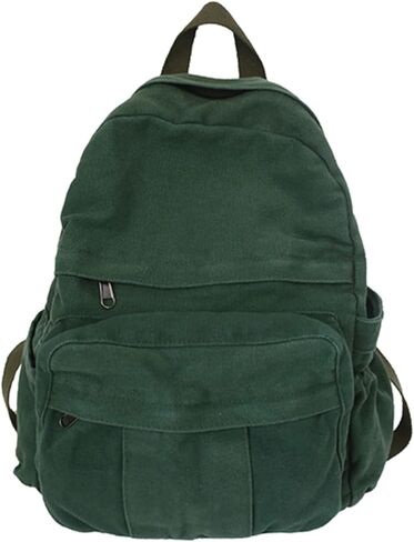 Boho Canvas Backpack for School Vintage College Backpack Women Fairy Grunge Aesthetic Hippie Y2K Backpack (Green) in Kuwait