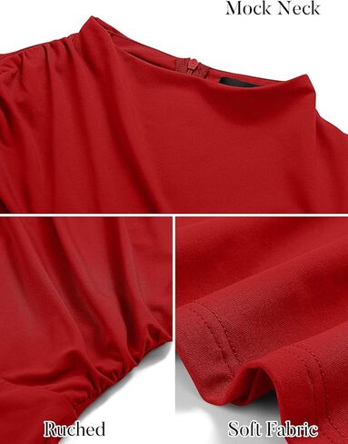 MIROL Women's 2024 Bodycon Maxi Dress Mock Neck Side Slit Fall Long Sleeve Ruched Long Dress in Kuwait