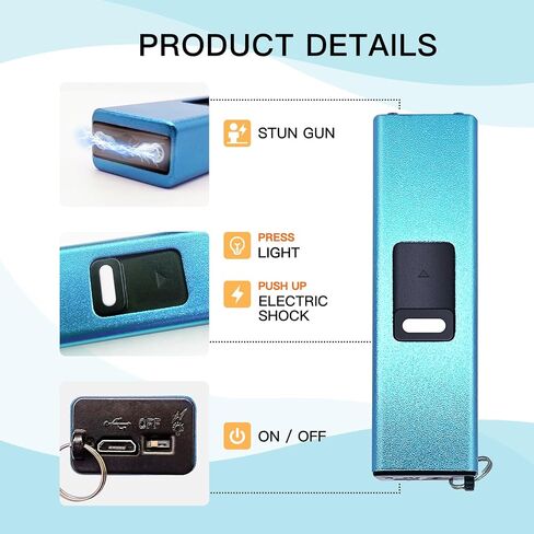 REAX Stun Gun Keychain for Women Self Defense Mini Stun Gun for Women Stun Gun USB Rechargeable with LED Flashlight Power Volt Micro in Kuwait