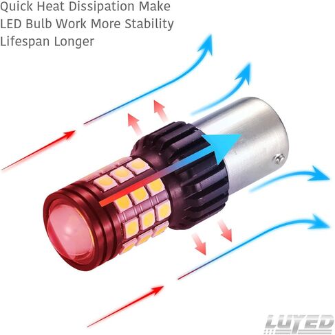 LUYED 2 قطعة 7443 3030 31-smd LED لمبات، زينون أبيض، 12 فولت - 24 فولت، يناسب 7440A 7440NA 7440 7440SV 7443NA 7441 7443 7443R WY21W W21/5W W21W، سهل التركيب in Kuwait